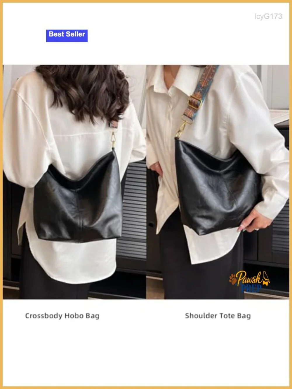 Women's Boho Hobo Bag Faux Leather Crossbody Shoulder Purse Tote w/ Guitar Strap